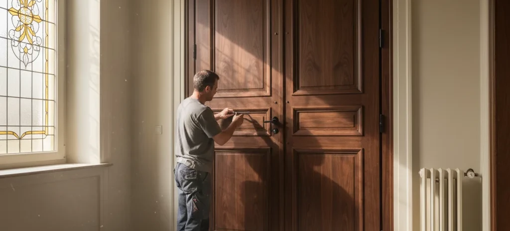 Pose de porte blindée